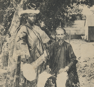 Historisch portret van een Chinees-Surinaams echtpaar